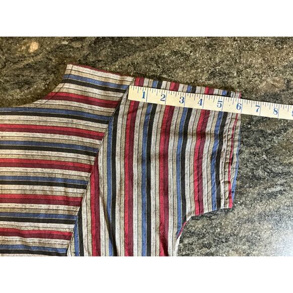 Vintage 1980’s Santa Cruz button down back striped cotton top blouse shirt - Picture 6 of 7